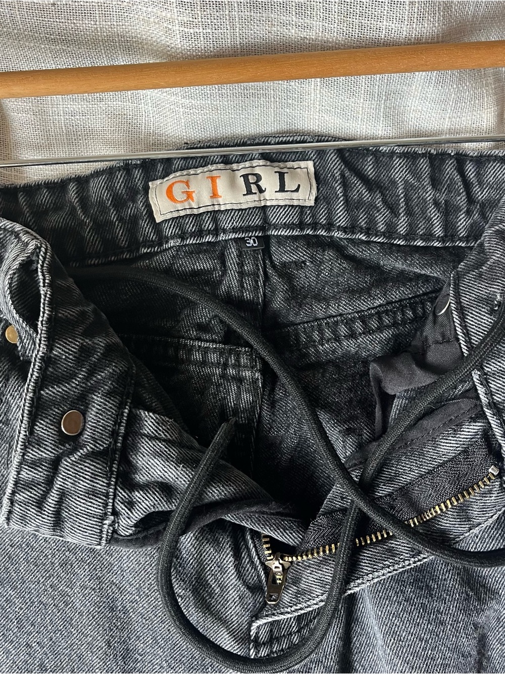 90s GIRL Skater Baggy Jeans Black Denim - Picture 2 of 13